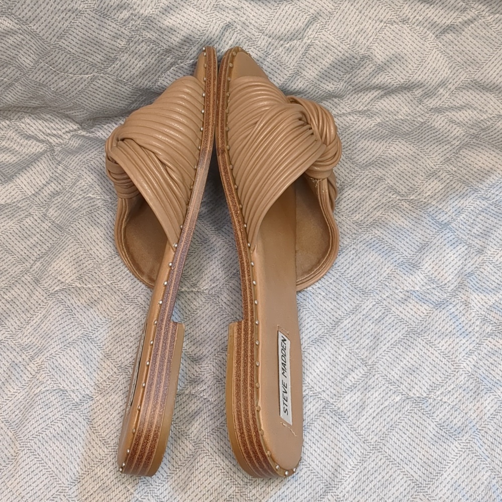 Steve Madden Willow Knot Slide Sandals In Nude - Picture 10 of 16
